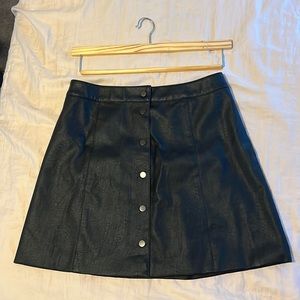 NWT Divided Faux Leather Snaps Skirt